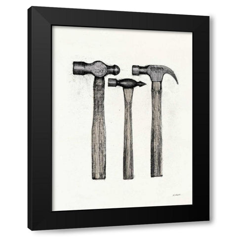 Hammers with Color Crop Black Modern Wood Framed Art Print with Double Matting by Schick, Mike