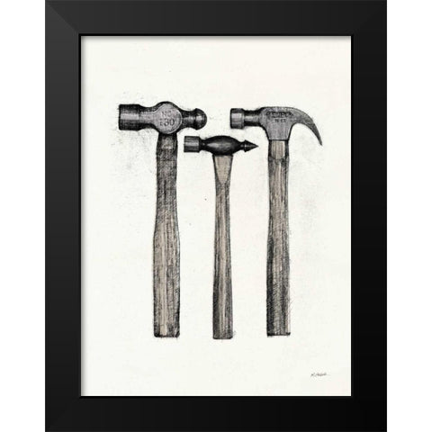 Hammers with Color Crop Black Modern Wood Framed Art Print by Schick, Mike