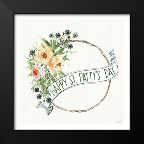 Happy St.Pattys Day I Black Modern Wood Framed Art Print by Tavoletti, Anne