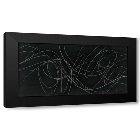 Sound Waves Black Modern Wood Framed Art Print by Hristova, Albena