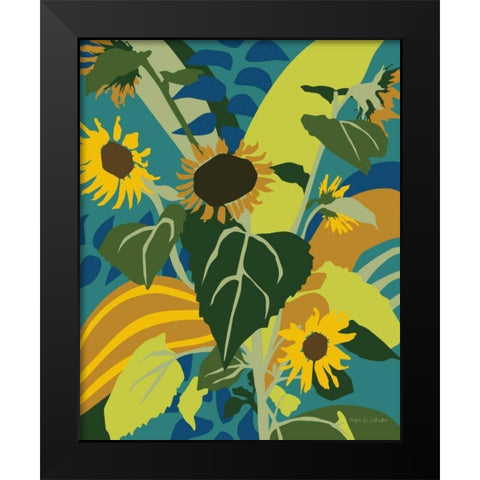 Sunflowers Black Modern Wood Framed Art Print by Gallagher, Megan