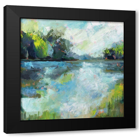 Calm Waters Black Modern Wood Framed Art Print with Double Matting by Vertentes, Jeanette