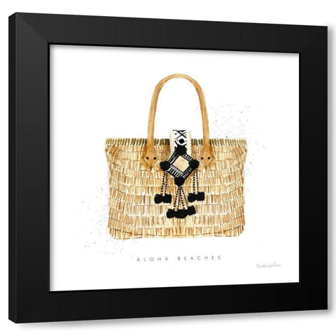 Beach Glam IV Black Modern Wood Framed Art Print with Double Matting by Charro, Mercedes Lopez