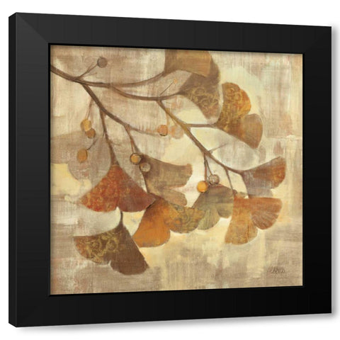 Ginkgo Black Modern Wood Framed Art Print by Hristova, Albena