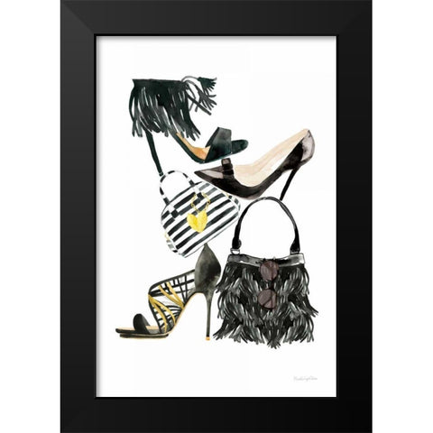 Glitz and Glam IV Black Modern Wood Framed Art Print by Charro, Mercedes Lopez