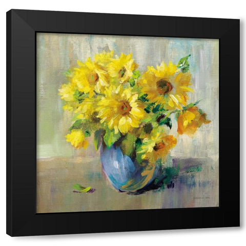 Sunflower Still Life II Black Modern Wood Framed Art Print with Double Matting by Nai, Danhui