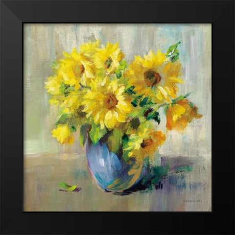 Sunflower Still Life II Black Modern Wood Framed Art Print by Nai, Danhui