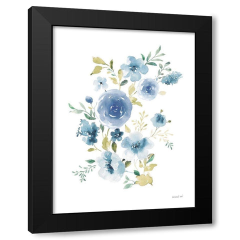 Floral Serenade I Black Modern Wood Framed Art Print with Double Matting by Nai, Danhui