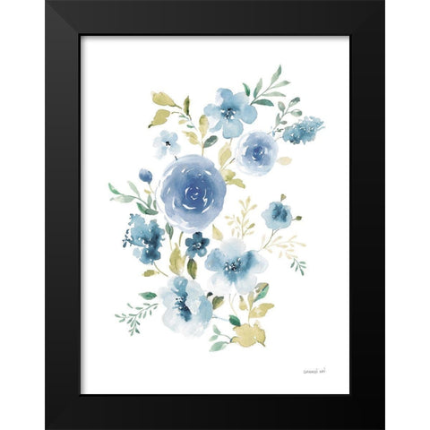 Floral Serenade I Black Modern Wood Framed Art Print by Nai, Danhui