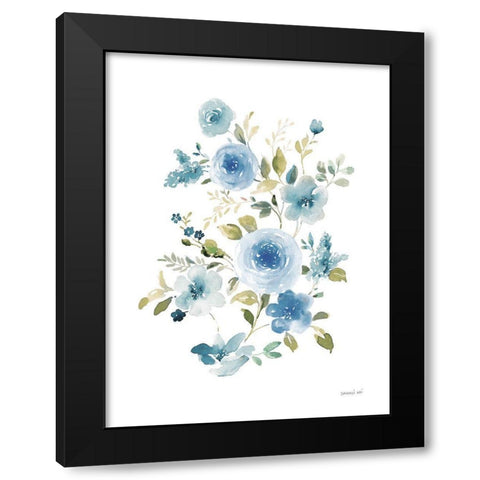 Floral Serenade II Black Modern Wood Framed Art Print with Double Matting by Nai, Danhui