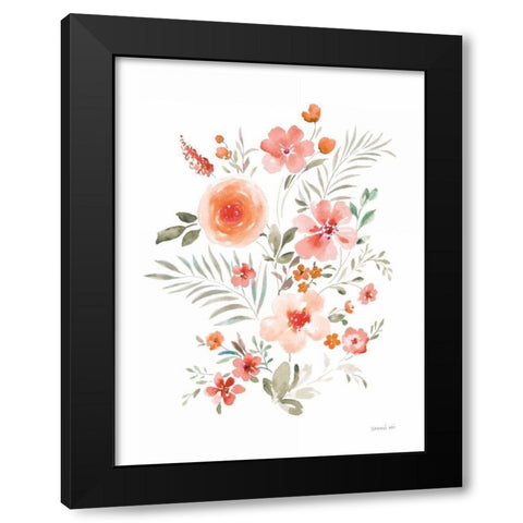 Floral Serenade IV Black Modern Wood Framed Art Print by Nai, Danhui