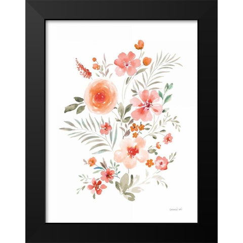 Floral Serenade IV Black Modern Wood Framed Art Print by Nai, Danhui