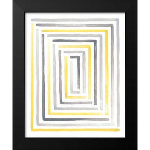Desert Sunset II Yellow Gray Black Modern Wood Framed Art Print by Marshall, Laura