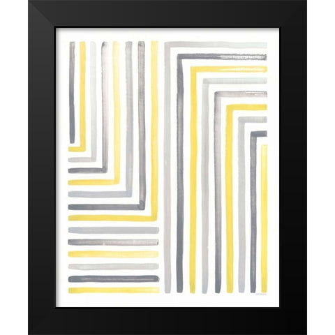Desert Sunset III Yellow Gray Black Modern Wood Framed Art Print by Marshall, Laura