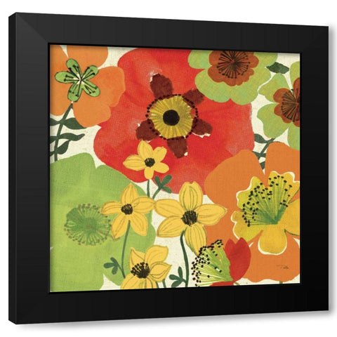 Garden Brights II Black Modern Wood Framed Art Print with Double Matting by Pela Studio