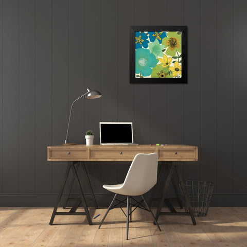 Garden Brights Cool III Black Modern Wood Framed Art Print by Pela Studio