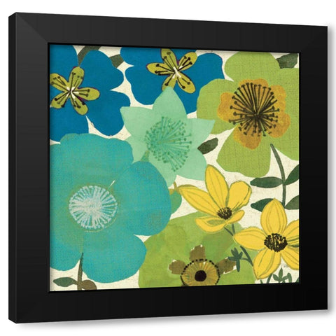 Garden Brights Cool III Black Modern Wood Framed Art Print with Double Matting by Pela Studio