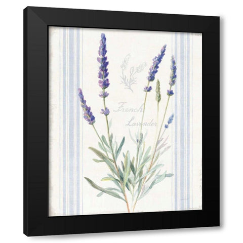 Floursack Lavender I Black Modern Wood Framed Art Print with Double Matting by Nai, Danhui