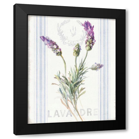Floursack Lavender II Black Modern Wood Framed Art Print with Double Matting by Nai, Danhui