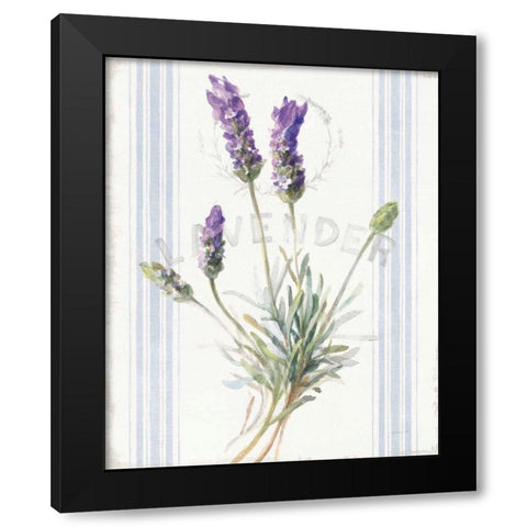 Floursack Lavender III Black Modern Wood Framed Art Print with Double Matting by Nai, Danhui