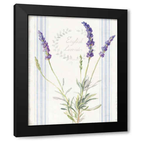 Floursack Lavender IV Black Modern Wood Framed Art Print with Double Matting by Nai, Danhui