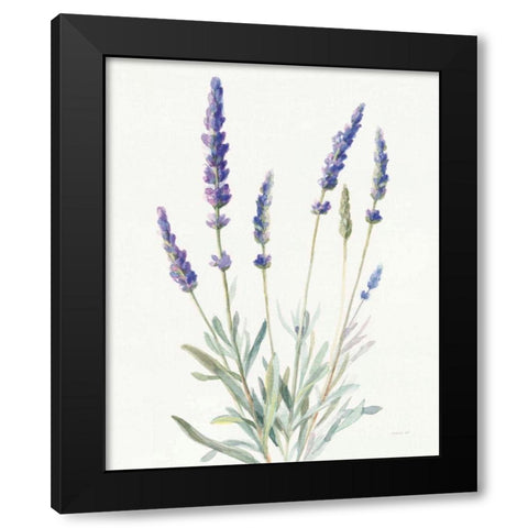 Floursack Lavender I on Linen Black Modern Wood Framed Art Print by Nai, Danhui