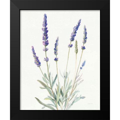 Floursack Lavender I on Linen Black Modern Wood Framed Art Print by Nai, Danhui