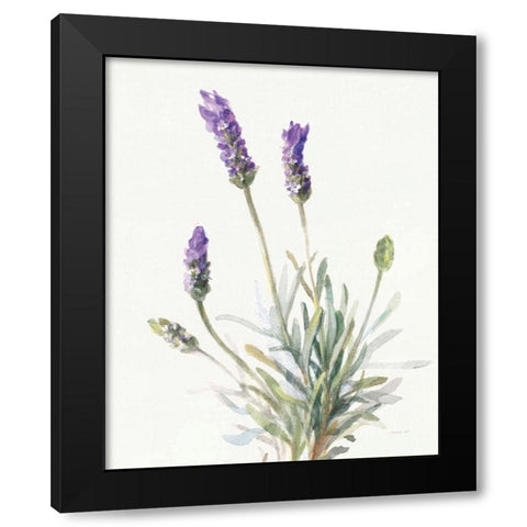 Floursack Lavender III on Linen Black Modern Wood Framed Art Print by Nai, Danhui