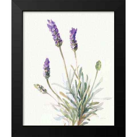 Floursack Lavender III on Linen Black Modern Wood Framed Art Print by Nai, Danhui