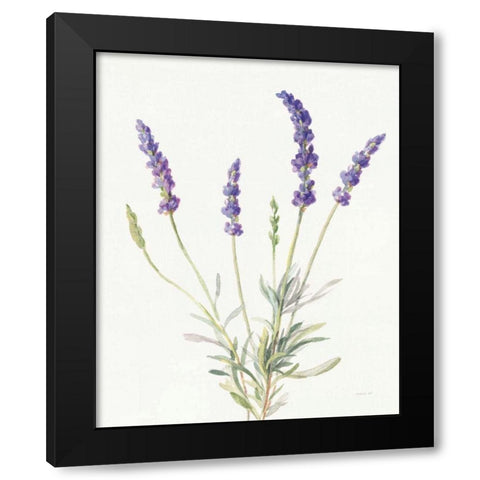 Floursack Lavender IV on Linen Black Modern Wood Framed Art Print with Double Matting by Nai, Danhui