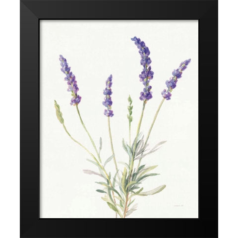 Floursack Lavender IV on Linen Black Modern Wood Framed Art Print by Nai, Danhui