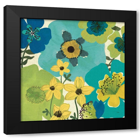 Garden Brights Cool IV Black Modern Wood Framed Art Print by Pela Studio