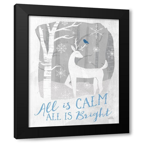 Woodland Wishes I Blue Black Modern Wood Framed Art Print with Double Matting by Marshall, Laura