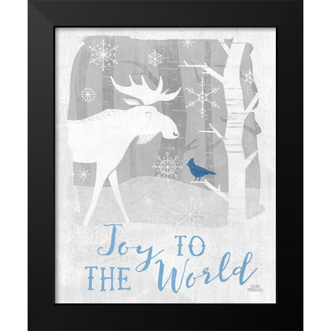 Woodland Wishes III Blue Black Modern Wood Framed Art Print by Marshall, Laura