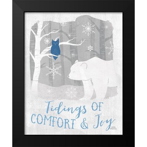 Woodland Wishes IV Blue Black Modern Wood Framed Art Print by Marshall, Laura