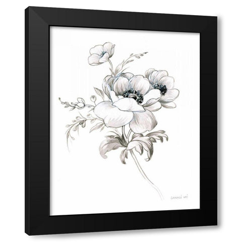 Sketchbook Garden X BW Black Modern Wood Framed Art Print by Nai, Danhui