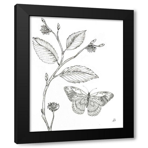 Outdoor Beauties Butterfly I Black Modern Wood Framed Art Print with Double Matting by Brissonnet, Daphne