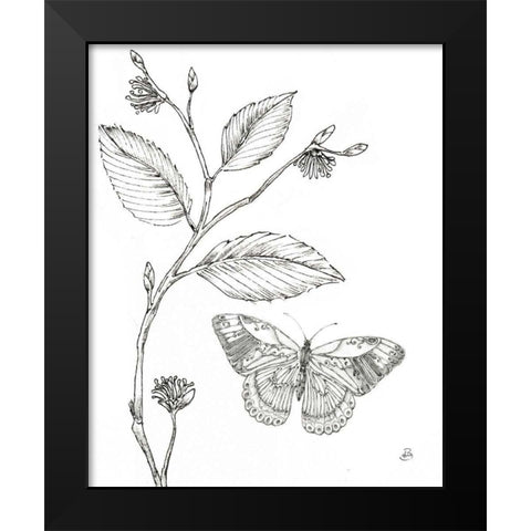 Outdoor Beauties Butterfly I Black Modern Wood Framed Art Print by Brissonnet, Daphne