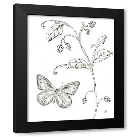 Outdoor Beauties Butterfly II Black Modern Wood Framed Art Print with Double Matting by Brissonnet, Daphne