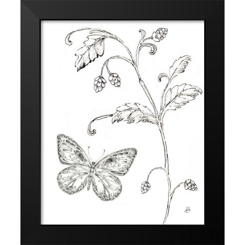 Outdoor Beauties Butterfly II Black Modern Wood Framed Art Print by Brissonnet, Daphne