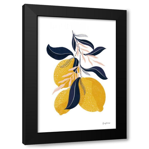 Lemons I No Words Black Modern Wood Framed Art Print by Thorns, Becky