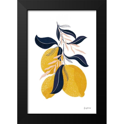 Lemons I No Words Black Modern Wood Framed Art Print by Thorns, Becky