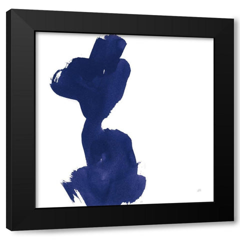 Swash I Indigo Black Modern Wood Framed Art Print with Double Matting by Paschke, Chris