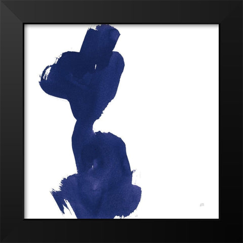 Swash I Indigo Black Modern Wood Framed Art Print by Paschke, Chris