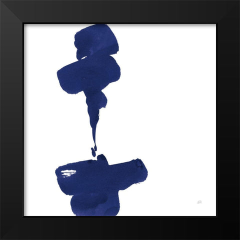 Swash III Indigo Black Modern Wood Framed Art Print by Paschke, Chris