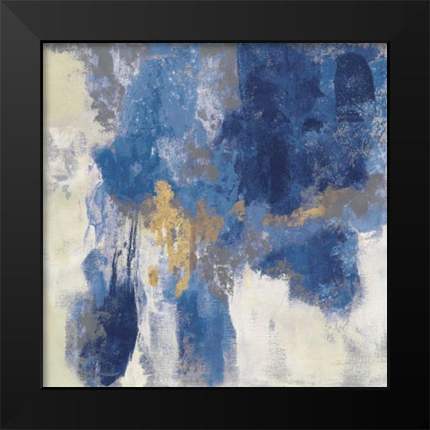 Sparkle Abstract II Blue Black Modern Wood Framed Art Print by Vassileva, Silvia