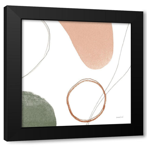 Threads of Motion II Warm Crop Black Modern Wood Framed Art Print with Double Matting by Nai, Danhui