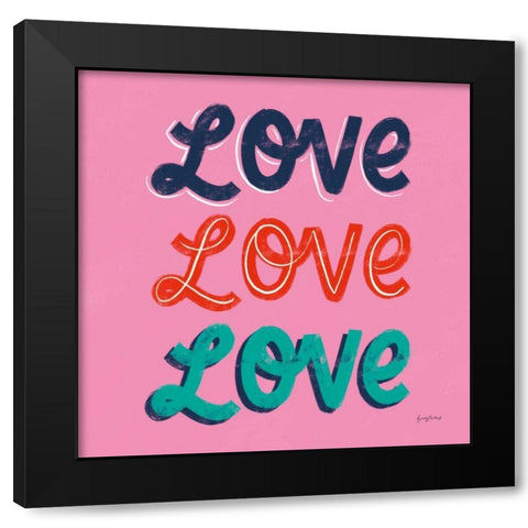 Love Letters III Black Modern Wood Framed Art Print by Thorns, Becky