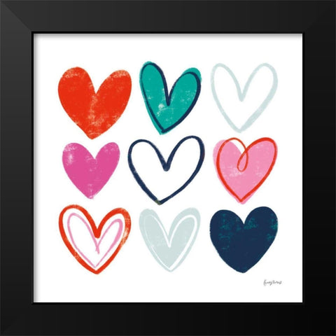 Love Letters VI Black Modern Wood Framed Art Print by Thorns, Becky