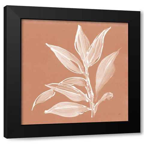 Leaf Study I Pheasant Black Modern Wood Framed Art Print by Paschke, Chris